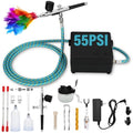 Airbrush Kit with Compressor, Includes 3 Nozzles and Cleaning Kit