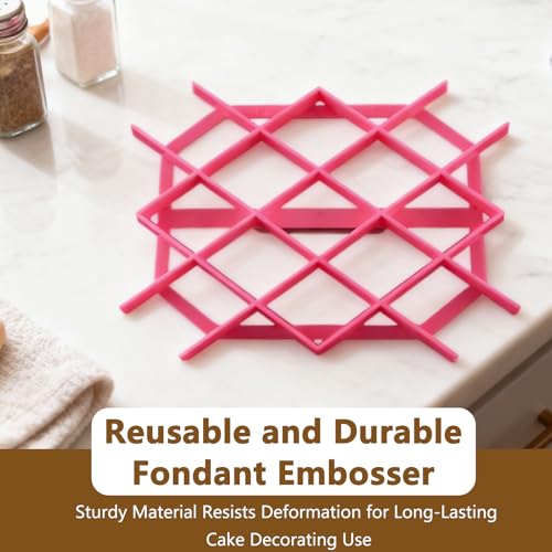 NIIIYTYB Fondant Tools Diamond Shape Molds for Cake Decorating Cookie Cutter Embosser Stamp Set Buttercream Paste Stencils and Cutters Mold for Baking Fondant Shape Decorating Supplies