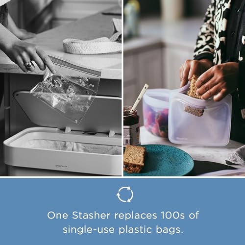 Stasher Premium Reusable Silicone Leak-Free Food Storage Bowl, Clear, 4-Cup - color: Clear, size: 4-Cup