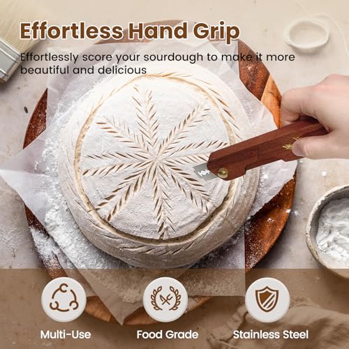 Wooden Bread Lame Scoring Tool for Sourdough - 2 Pack - color: Reddish Brown-2 Pack