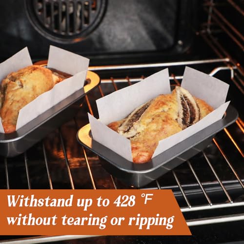 Webake 200Pcs Unbleached Parchment Paper Mini Loaf Pan Liners for 6x3 Small Banana Bread Pan, Original Precut, Non Toxic Baking Papers - color: White 6x3
