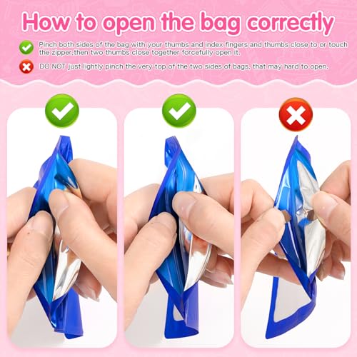 FUNFERY 100 Pack Mylar Resealable Bags, Blue Foil Packaging Bags - color: Blue, size: 7 x 10 inch