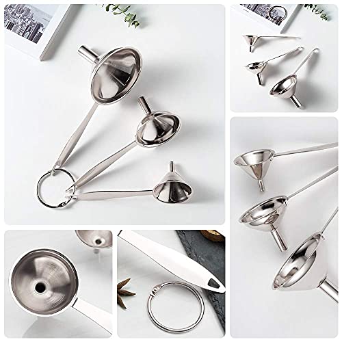 Small Funnels for Filling Bottles Stainless Steel Kitchen Funnels (Long) - size: Long-handled