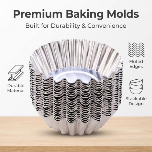 20 Pcs Aluminum Foil Tart Pans, Mini Pie Tins for Baking & Desserts
