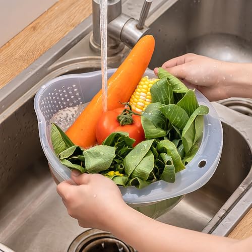 Japanese Rice Strainer Quinoa Washing Bowl Small Grains Washer Cleaner - color: Clear