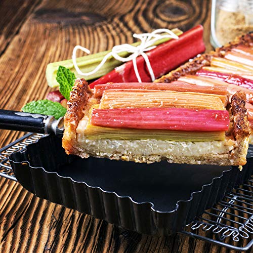 Boao 3 Pcs Rectangular Tart Pans with Removable Bottoms, 14''/10''/4''