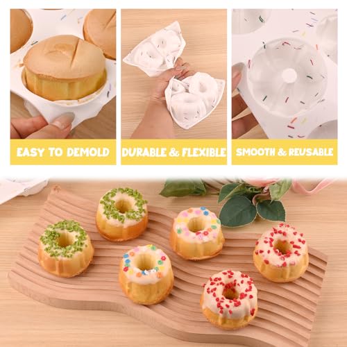 HUAKENER 3 Pcs Mini Fluted Cake Pan, 6-Cavity Fluted Tube Cake Pan - color: Fluted Tube Pan C - 3 Pack