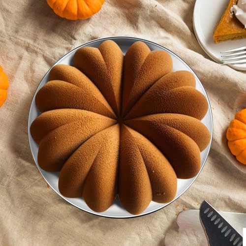 Silicone Pumpkin Cake Pan, 9 Inch Large Pumpkin Shaped Cake Mold