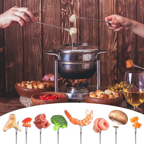 15pcs 9.6 Inch Fondue Sticks Stainless Steel Barbecue Fruit Dessert Forks with Heat Resistant Handle for Roast Meat Chocolate Dessert Cheese Marshmallows - size: 9.6