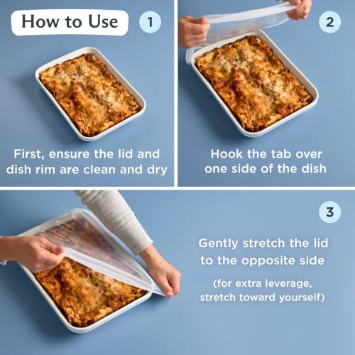 Stasher Reusable Silicone Rectangle Stretch Lid, Food Cover for 9x13 inch - size: Rectangular