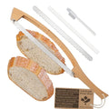 Bread Knife for Homemade Bread 17" Wooden Sourdough Bread Knife - 2 Blades - color: Yellow