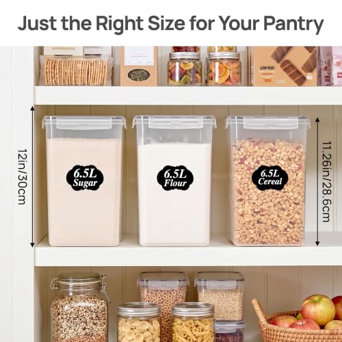 Vtopmart 6.5L Flour Sugar Storage Containers, 4 PCS, Blue - color: Blue, size: 6.5L