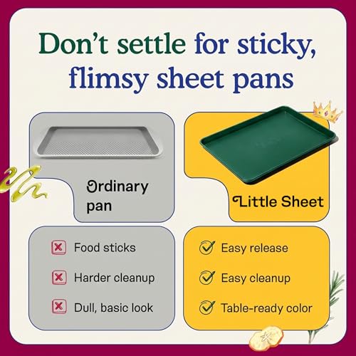 Great Jones Nonstick & Non Toxic Quarter Sheet Pan 13.5" x 9.5" (Broccoli) - color: Broccoli, size: Little Sheet (13.5" x 9.5")