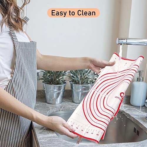 Extra Large Silicone Pastry Mat, Baking Mat with Measurement, Kitchen Counter Mat for Fondant, Rolling Dough, Pie Crust, Pizza and Cookies - Oven Liner Mat/Kneading Matts, 24" x 32", Red - size: 24"L x 32"W