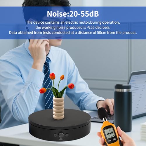 Rotating Display Stand,360° Silent Spinning Display Stand,Speed-adjustable Spinning Platform,Bidirectional Rotating Display Base,Multi-power Motorized Turntable For Photography(5.91inch/B) - size: 5.91inch/Black/11Lbs Load