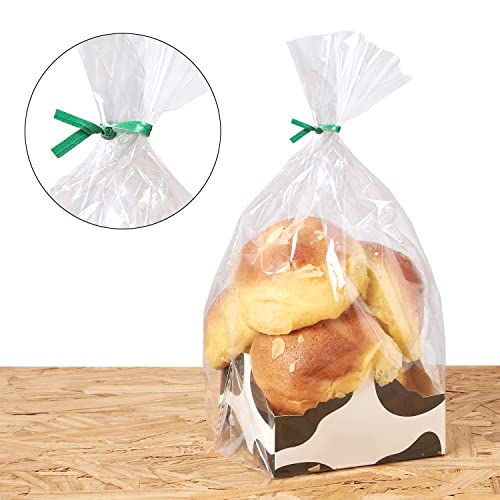 Tangyinrd 500 Pcs 5" Green Paper Twist Ties, for Party Cello Candy Bread Coffee Bags Cake Pops - color: Green