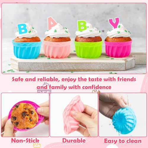 R HORSE 42Pcs Silicone Baking Molds Pumpkin Shapes Baking Cups Non-Stick Donut Wrapper Mold Muffin Liners Washable Reusable Wrappers Holders for Pan Oven Microwave Dishwasher - color: Pumpkin