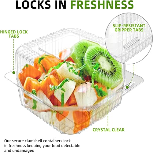 150 Count Clear Plastic Hinged Take Out Containers Clamshell Takeout Tray