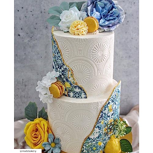 Lacupella Cake Decorating Stencil for Tall Buttercream Cake, Royal Icing, Ganache, Paint, Airbrush (RAYES) - style: RAYES