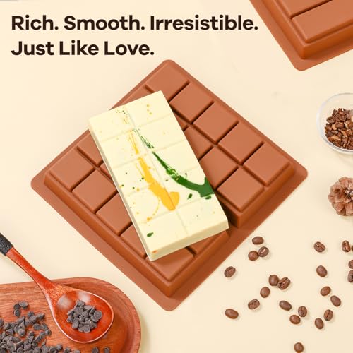 Dubai Chocolate Molds 1 Inch Deep, Silicone Chocolate Bar Mold – Non-Stick, Flexible, Large and Thick Homemade Chocolates, Candies, and Desserts - Set of 1 - color: Choco:1PC