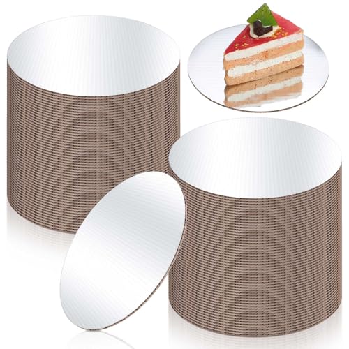 Newtay 100 Pcs 5 Inch Mini Round Cake Boards, Silver - color: Silver