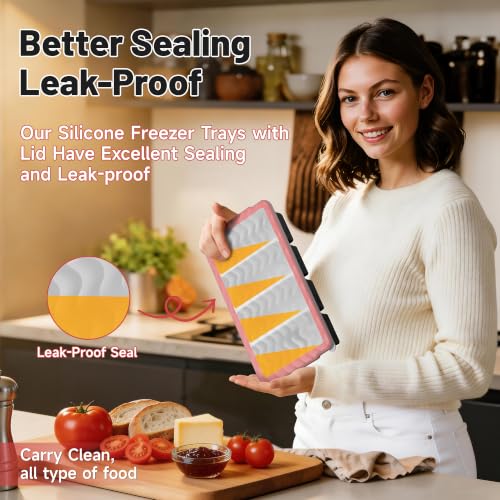 1 Cup Silicone Freezer Molds, Silicone Freezer Trays with Lid, 3-Pack - color: 1-cup,red