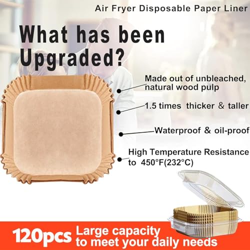 Air Fryer Liners Disposable 7 Inch, 4qt Air Fryer Liners 150pcs - size: 7.1" Square 150pcs