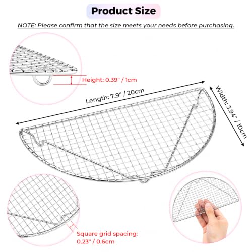 2pcs Half Round Cooling Rack, 7.9" X 3.94" Small Mini Cooking Racks