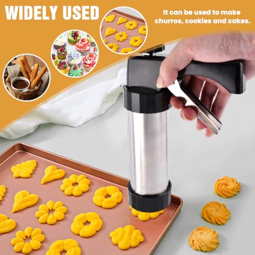 Cookie Press Gun Kit, Stainless Steel, 13 Discs, 8 Tips