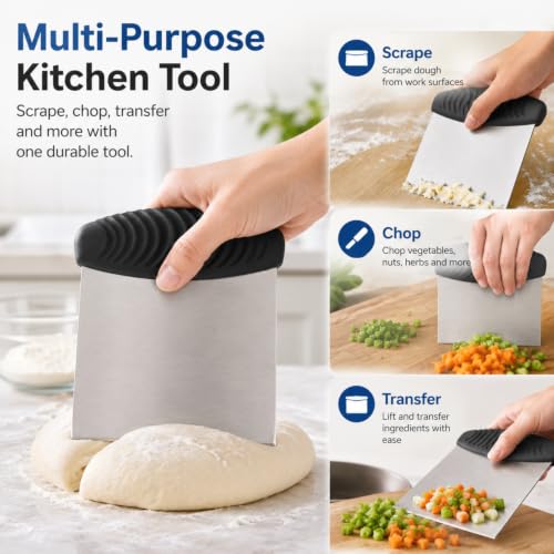 Stainless Steel Bench and Dough Scraper for Baking