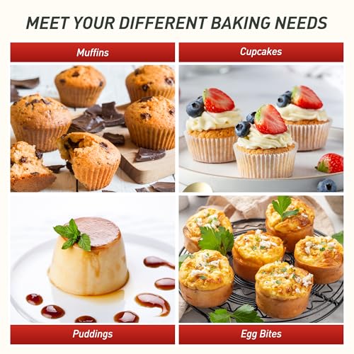 2 Pack 6 Cups Silicone Mini Muffin Pan with Metal Reinforced Frame Silicone Molds Cupcake Cake Baking Pans Cookie Baking Chocoflan Cupcake Mold Cake Molds Kitchen Baking Mom Gift Home Essentials - color: Red, size: 2pc: 6-Cup Jumbo