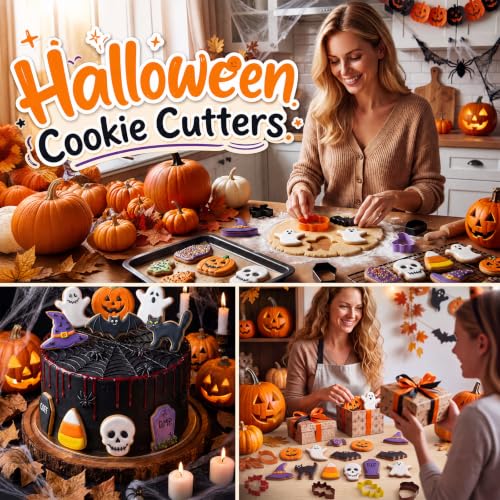 Yaocom 10 Pcs Multicolor Halloween Cookie Cutter Set - style: Halloween Style