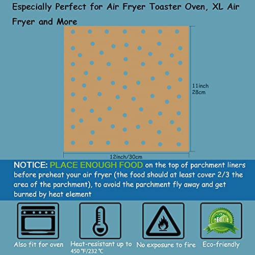 BYKITCHEN 11x12 Inch Air Fryer Oven Liners, Airfryer Parchment Paper - size: 11x12inch