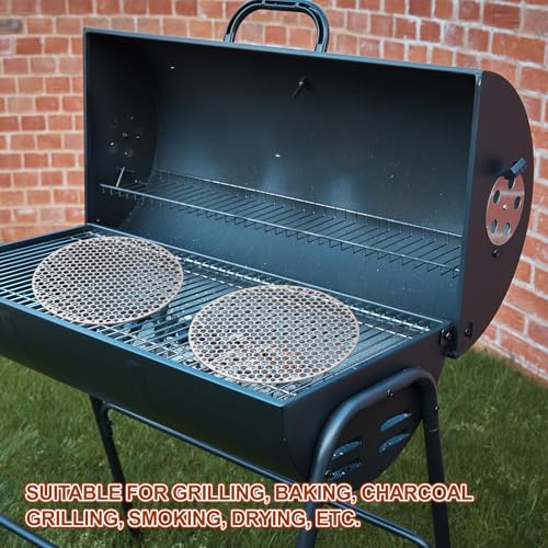 PATIKIL Round Barbecue Grill Mesh Grate, 8" Circular Stainless Steel BBQ Mesh Rack Circular Hole Round Barbecue Grilling Net for Outdoor Camping Home Party Family Gatherings - size: 8 inch