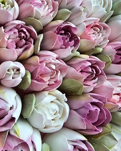 22 Pcs Stainless Steel Extra Large Russian Tulip Flower Icing Tips Set - color: SILVER SET20