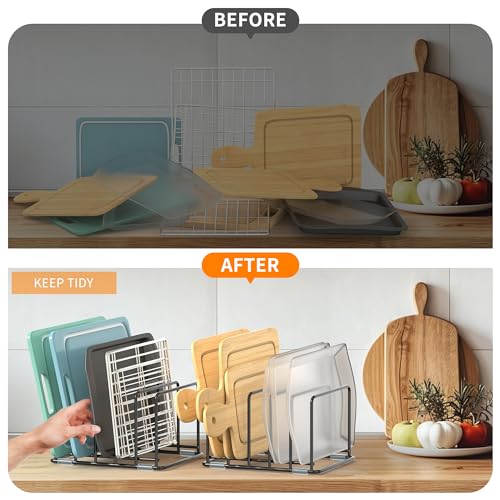 Cutting Board Organizer, Kitchen Cabinet Organizer - style: 2PC(Medium)