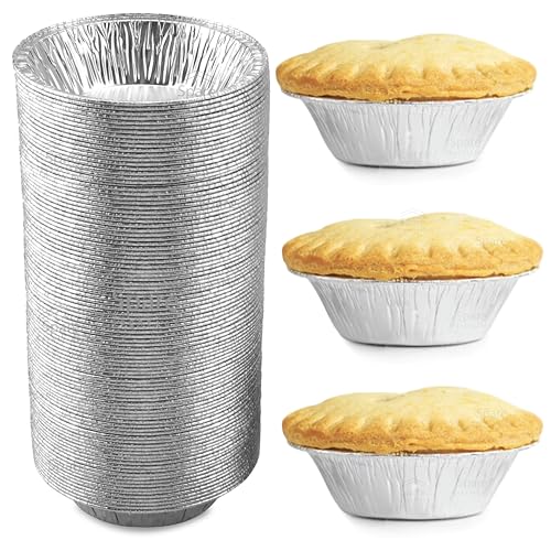 (120 Pack) 5" Aluminum Pie Pans 5 Inch, Mini Pie Tins Disposable, 5 Inch Aluminum Foil Pie - Individual Pie Pans perfect for Baking, Storing & Reheating Pot Pies Small Pie Tins