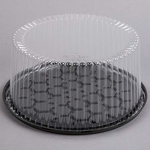12 inch Plastic Disposable Cake Containers Carriers with Dome Lids and Cake Boards,5 Pack of Each(Large)