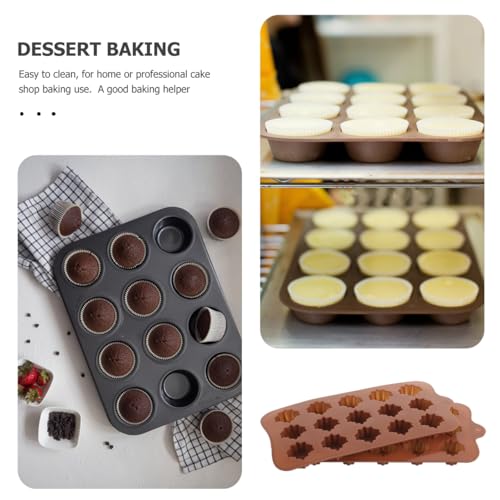 YARNOW Silicone Maple Leaf Baking Mold Set 2 Pcs Flexible Chocolate Candy Fondant Mold for Autumn Baking and Diy Kitchen Tools 8.26X4.33 Inches