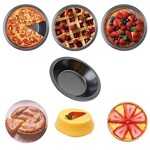 Mini Pie Pans 5 Inch, 4 Pieces Nonstick Round Pot Pie Plates - style: Round Edge 4PCS