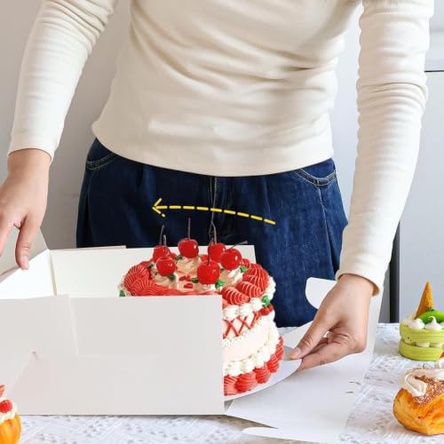 Tall Cake Boxes 12x12x12 Cake Boxes for Weddings Birthdays, 2Pack