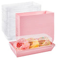 Ocmoiy Charcuterie Boxes with Clear Lids, 7.5x3.3 Inches, 50 Pack, Pink - color: Pink