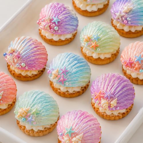 Juome Shell Shaped Silicone Molds - Small Seashell Chocolate Baking Molds - color: 1Pc Small Seashell