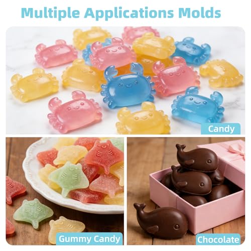 Fu Store Ice Cube Tray Silicone Ice Cube Trays with Cute Marine Life Shapes - color: Blue