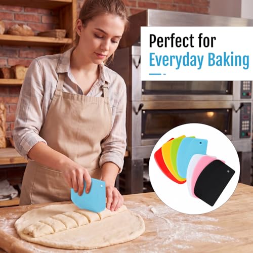 7PCS Dough Scraper, Plastic Bench Scraper