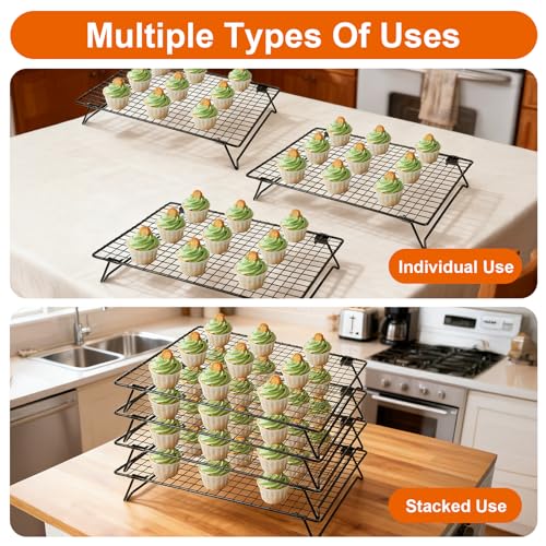 4Pcs Cooling Racks for Cooking and Baking, 13.4 x 9.4" Wire Rack