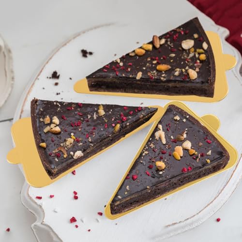 600 PCS 4.6 inch Mini Cake Boards, Premium Triangle Golden Mousse Cake Boards, Versatile Cupcake Bases & Dessert Displays, Perfect for Parties and Special Occasions - size: 600 PCS 4.6 inch Mini Triangle Golden