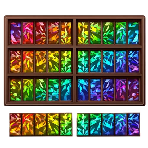 Christmas Candy Molds Holographic Chocolate Mold Silicone, Diamond - color: Diamond, style: Rectangle