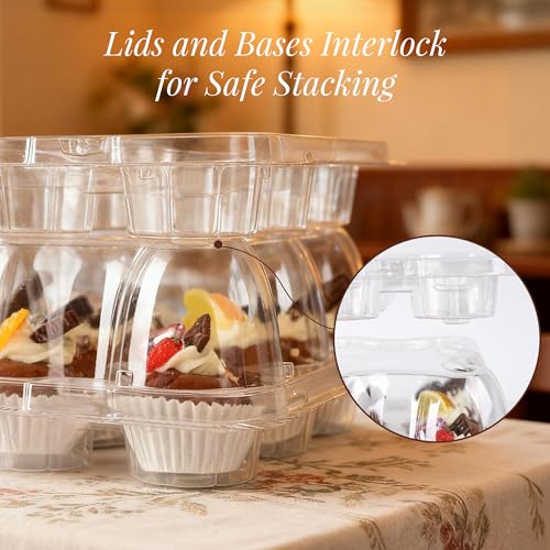 20 Pack 12 - Count Mini Cupcake Containers with 240 Liners