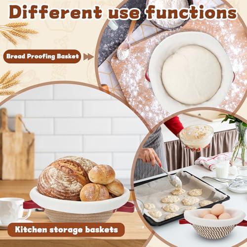 Gisafai 12 Set 9 inch Round Banneton Sourdough Bread Proofing Baskets Bulk